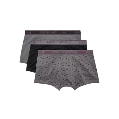 Abbildung von Emporio Armani Herren CORE Logoband 3 Pack Trunk Badehosen, Nero/ST MAGN/Magnete, XXL
