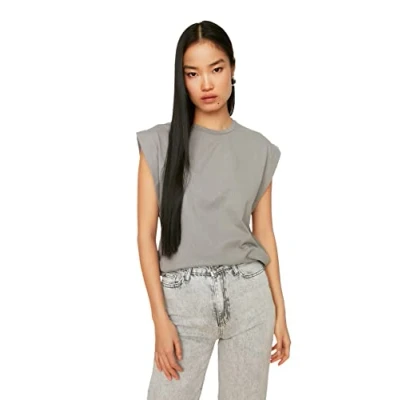 Abbildung von Trendyol Tshirt basic, Damen, Größe: XS, Gray