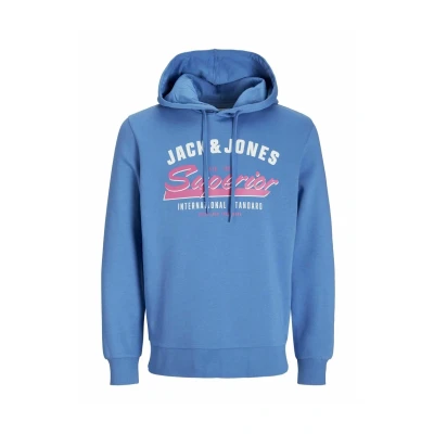 Abbildung von Jack &amp; Jones LOGO Kapuzenpullover, Herren, Größe: Large, Blau