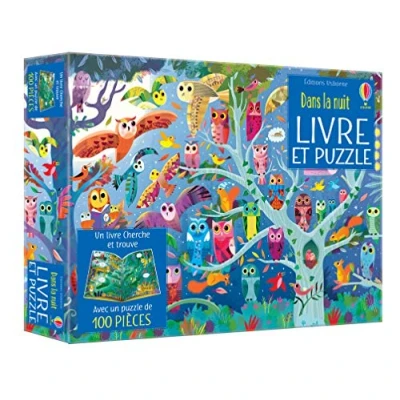 Abbildung von Dans la nuit Coffret livre et puzzle: Un cherche trouve 1 puzzle de 100 picèes