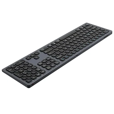 Abbildung von HDWR Tastatur für Computer, kabellose Computertastatur, Gaming Tastatur, Laptop, Bluetooth, Wireless Keyboard, Aluminium, Silber, Ziffernblock, typerCLAW BC120