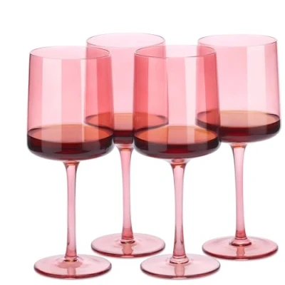 Abbildung von Navaris Weinglas rosa getönte Weingläser 4er Set Farbige mit Stiel, Glas