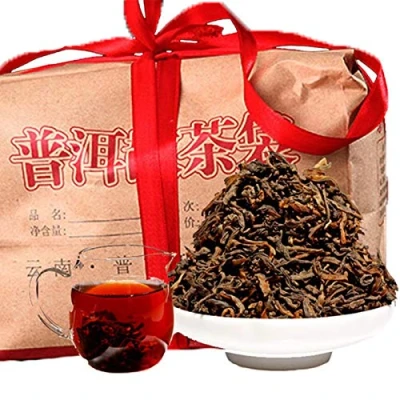 Abbildung von Bestnote Chinese Yunnan Puer Tee 500g (1.1LB) reif Pu&#039;er Schwarzer Chinesischer Pu er Reifer Puerh gesundes Essen Erh gekochter Roter