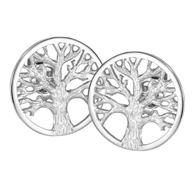 Abbildung von Materia Paar Ohrstecker Lebensbaum / Baum des Lebens keltisch Ø9mm SO 179, aus 925 Silber, rhodiniert