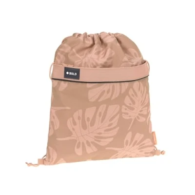 Abbildung von LÄSSIG Turnbeutel Bold, leaves caramel, aus recyceltem Material