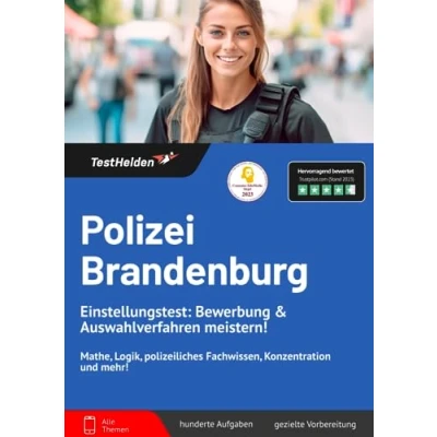 Abbildung von Polizei Brandenburg Einstellungstest: Bewerbung &amp; Auswahlverfahren meistern! Mathe, Logik, polizeiliches Fachwissen, Konzentration und mehr!