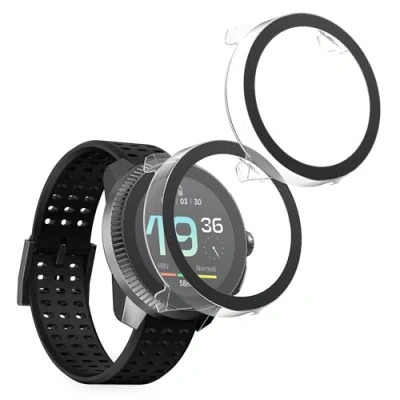 Abbildung von kwmobile 2X Cover kompatibel mit Suunto Race S Hülle Fullbody Fitnesstracker Case Set aus Glas Transparent