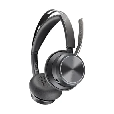 Abbildung von POLY Voyager Focus 2 USB C Headset und C/A Adapter Bluetooth, ANC, Acoustic Fence Technologie, bis zu 25 Stunden Sprechzeit, Schwarz
