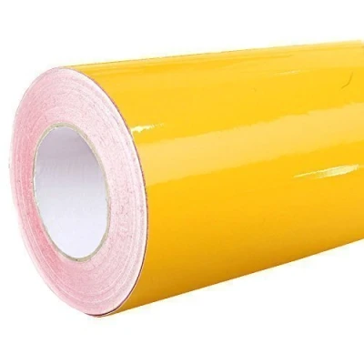 Abbildung von 4,75/m² Rapid Teck Glanz Folie 020 Goldgelb Gelb Klebefolie 5m x 63cm Plotterfolie Selbstklebend Auch als Moebelfolie
