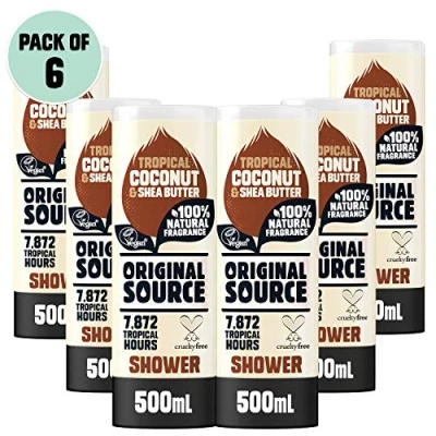 Abbildung von Original Source Kokosnuss &amp; Sheabutter Duschgel, 100% Natürlicher Duft, Vegan Parabenfrei, Vorteilspack 6 x 500 ml
