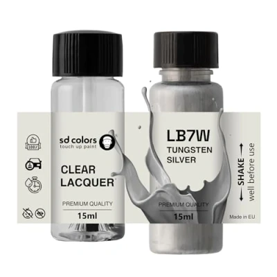 Abbildung von SD COLORS Ausbesserungslack, 15 ML, Farbton LB7W / B7W, Wolframsilber (Farbe + Lack)