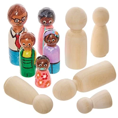 Abbildung von Baker Ross FX883 Familie aus Holz 10er Packung, Holzfiguren zum Dekorieren
