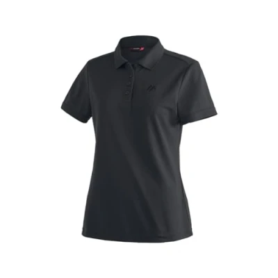Abbildung von Maier Sports Ulrike, Damen Poloshirt, Leichtes Piqué Funktionspoloshirt für Wandern und Freizeit, dryprotec Technologie, Atmungsaktiv, NFC Chip einfaches Recycling, Schwarz, 36