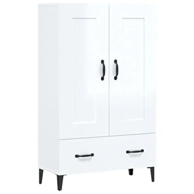 Abbildung von vidaXL Highboard Sideboard Kommode Schrank Anrichte Beistellschrank Mehrzweckschrank Hochschrank Standschrank Hochglanz Weiß 70x31x115cm Holzwerkstoff