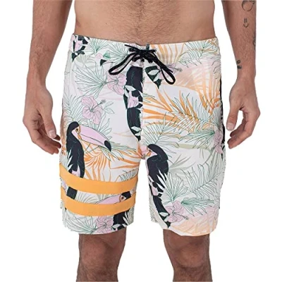 Abbildung von Hurley Herren Phantom eco Block Party 18&#039; Badeshorts f r Herren, Barely Knochen, 36 EU