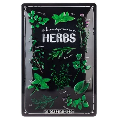 Abbildung von Nostalgic Art Retro Blechschild, 20 x 30 cm, Homegrown Herbs Geschenk Idee für Garten Freunde, aus Metall, Vintage Design