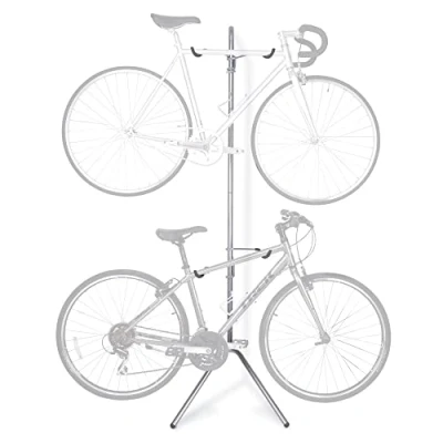 Abbildung von Delta Cycle and Home Unisex Erwachsene Donatello Fahrradständer für 2 Fahrräder, Silber, Standar