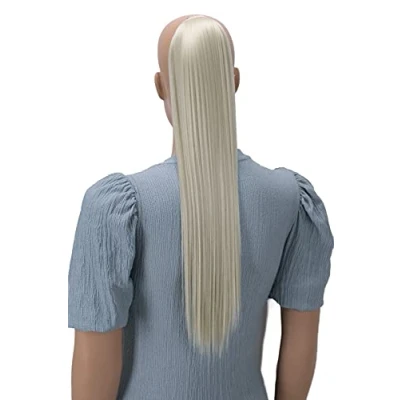 Abbildung von CAISHA 60cm Zopf mit 2 Bändern Pferdeschwanz Langhaar Extensions Haarverlängerung Haarteil Glatt Hellblond HC21