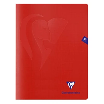 Abbildung von Clairefontaine 333312C Packung mit 10 Heften Mimesys DIN A4+, 24x32cm, 24 Blatt kariert, 90g, Einband PP, Rot, 1 Pack