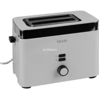 Abbildung von Graef Toaster TO 61, 2 Scheiben Toaster, wärmeisoliertes Gehäuse, Brötchenaufsatz