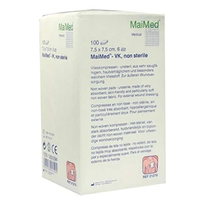 Abbildung von Vlieskompressen Unsteril 7,5x7,5 cm 6fac 100 St