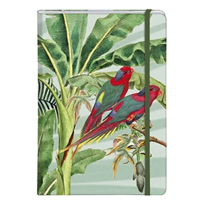 Abbildung von Clairefontaine 115771C Jungle harmony, Notizbuch mit festem Einband DIN A5, 14,8x21cm, 48 Blatt liniert, 90g, Gummizugverschluss, Motive sortiert, 1 Stück
