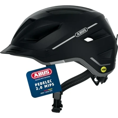Abbildung von ABUS Stadthelm Pedelec 2.0 MIPS Fahrradhelm mit Rücklicht, Schirm, Regenhaube und Aufprallschutz für Damen Herren Schwarz Matt, Größe M