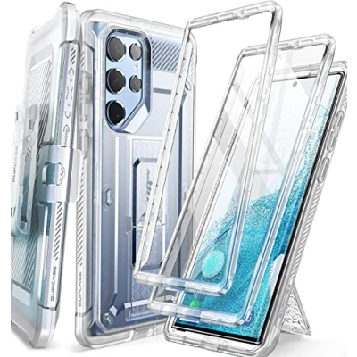 Abbildung von SUPCASE Outdoor Hülle für Samsung Galaxy S22 Ultra (6.8&quot;) 5G [Unicorn Beetle Pro] mit 2 Vorderseite (ohne Displayschutz + Displayschutz) 2022 Ausgabe (Transparent)