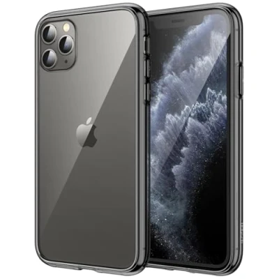 Abbildung von JETech Hülle für iPhone 11 Pro 5,8 Zoll, Nie Vergilbung Handyhülle Stoßfest, Schutzhülle Anti Kratzt Transparent Rückseite (Schwarz)