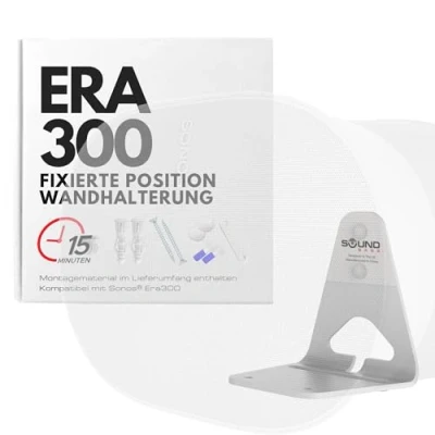 Abbildung von Sound bass ERA300 Wandhalterung, flaches Profil, Weiß, Einzelstück, kompatibel mit Sonos ERA 300 Lautsprecher, komplett allem Befestigungsmaterial