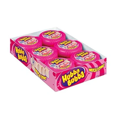 Abbildung von Hubba Bubba Kaugummi Bubble Tape Fancy Fruit Mega Lange Rolle 12 Packungen (12 x 56 g)