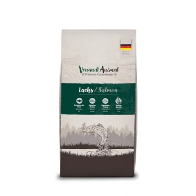 Abbildung von Venandi Animal Premium Katzenfutter Lachs, mit viel frischem Fisch, Trockenfutter, getreidefrei 1er Pack (1 x 1,5kg)