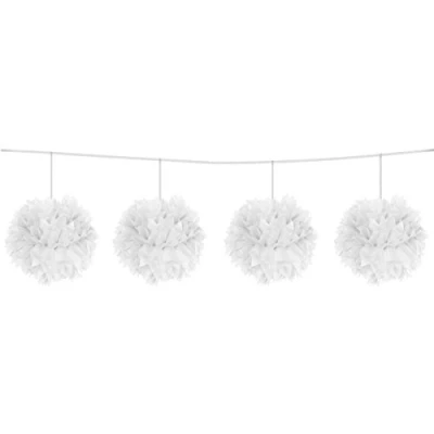 Abbildung von Pompom Slinger weiß 12 cm 4 Stück