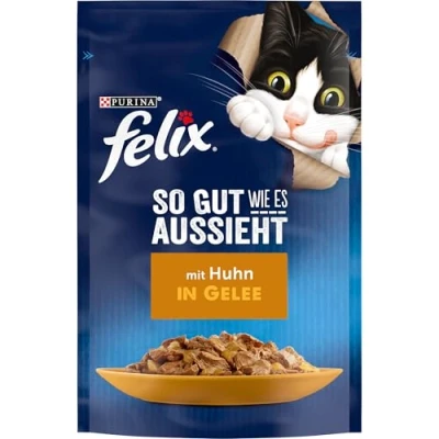 Abbildung von FELIX So gut wie es aussieht Senior Katzenfutter nass in Gelee, mit Huhn, 26er Pack (26 x 85g)