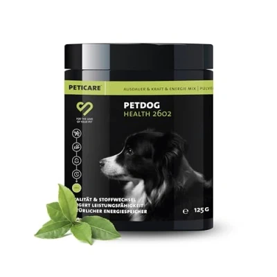 Abbildung von Peticare Ergänzungsfutter Pulver für sportliche Hunde, Ausdauer &amp; Vitalität 125 g