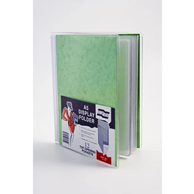 Abbildung von Exacompta Ref 3176Z Europa Premium PVC Ordner, geeignet für A5, 230 x 184 mm, 300 Mikron meliertes Pressbrett in Taschen, transparenter geschweißter Rücken, 12 Taschen