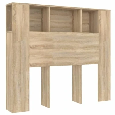 Abbildung von vidaXL Bett Kopfteil mit Ablagen Regal Wand Bücherregal Betthaupt Bettkopfteil Schlafzimmer Sonoma Eiche 120x18,5x104,5cm