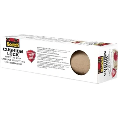 Abbildung von Scotch Cushion Lock Schutzverpackung 1 Rolle, 30,4 cm x 9,14 m Nachhaltige Papierpolster für den Versand und Transport, keine Schere oder Klebeband erforderlich, Alternative zu Luftpolsterfolie