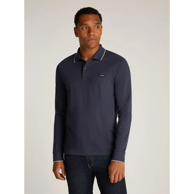 Abbildung von Calvin Klein Stretch Tipping Langarmshirt, Herren, Größe: 3XL, Night sky