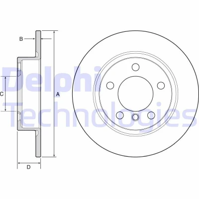 Abbildung von DELPHI BG4561C Bremsscheibe 280 10 5 voll beschichtet hochgekohlt ohne Radlager, ABS Sensorring MINI: Countryman