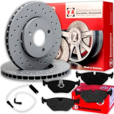 Abbildung von Zimmermann gelochte Sport Bremsscheiben 298mm Beläge HA passend für 5er E39