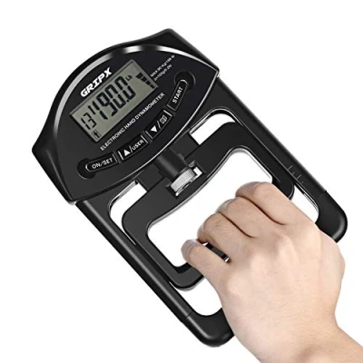 Abbildung von GRIPX Digitaler Handdynamometer Griffstärke Messgerät Automatische Erfassung der elektronischen Griffkraft 198 Lbs / 90 Kgs, Schwarz