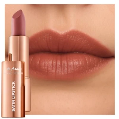 Abbildung von M. Asam Magic Finish Lippenstift Satin Almond (4g) langanhaltender Lipstick in warmem Mandelton, 4 1: Volumen Peptid, Lippenpflege, Feuchtigkeit &amp; Haltbarkeit, verschönertes Lippenvolumen
