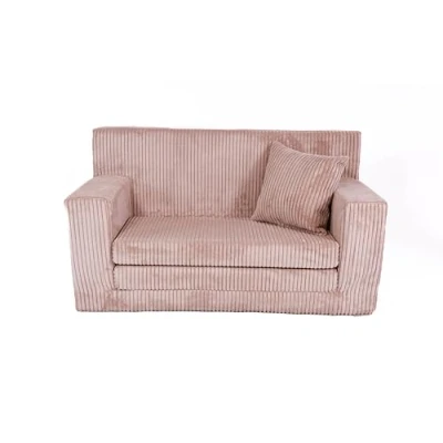 Abbildung von FORTISLINE Kindersofa aus Schaumstoff mit abnehmbarem Bezug Kinderzimmer Altrosa