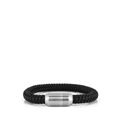 Abbildung von Akitsune Portus Segeltau Armband, Herren, Größe: 19cm, Silver black