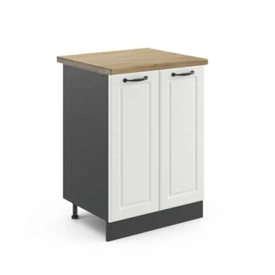 Abbildung von Vicco Küchenunterschrank R Line, Weiß Landhaus/Anthrazit, 60 cm, AP Eiche