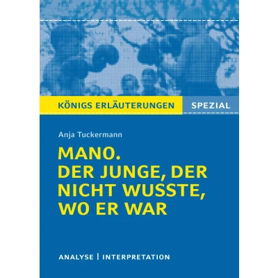 Abbildung von Mano. der Junge, nicht wusste, wo er war von Anja Tuckermann.: Textanalyse und Interpretation mit ausführlicher Inhaltsangabe Prüfungsaufgaben Lösungen (Königs Erläuterungen Spezial)