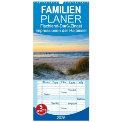 Abbildung von Familienplaner 2025 Fischland Darß Zingst Impressionen der Halbinsel mit 5 Spalten (Wandkalender, 21 cm x 45 cm), CALVENDO