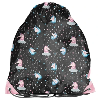 Abbildung von PASO Children&#039;s Gym Bag 36 x 32 cm Unicorn Black/Multi Coloured