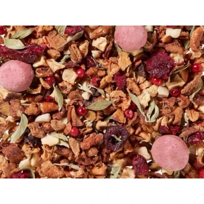 Abbildung von teemando® Früchteteemischung Silversterkrapfen Kirsch Gebäck Note aromatisiert, 1 kg